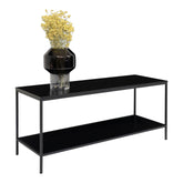David - Table TV - noir - acier et aggloméré - 100x36x45 cm